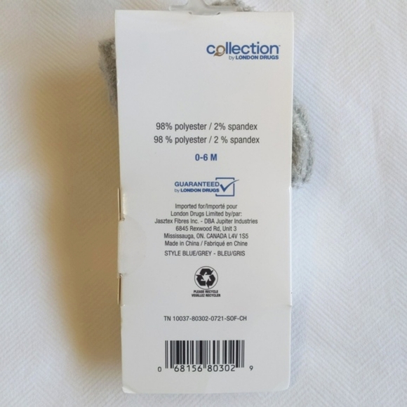 NEW collection london drugs 3-pack fuzzy baby boy socks 0-6 months - Picture 3 of 4